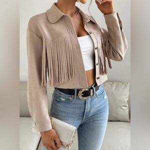 NWOT Light Pink Suede Button Up Jacket